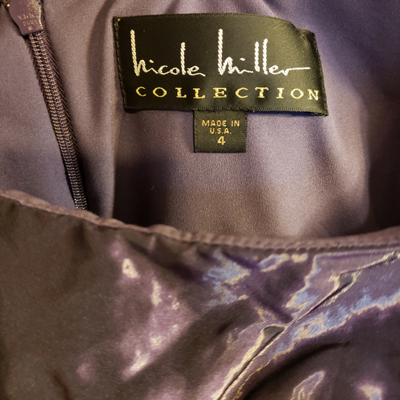 Nicole Miller Techno Metal Cocktail Sheath Dress - Picture 3 of 4